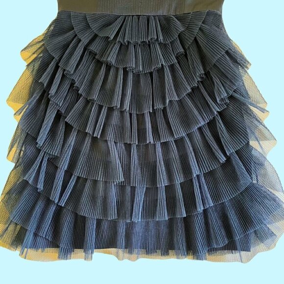 BCBGMAXAZRIA Navy Tulle Strapless Dress - Size 4 - Picture 3 of 7